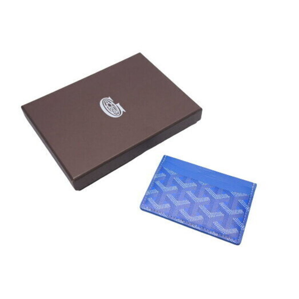 GOYARD Saint Ciel Piss Card Wallet herringbone pattern blue